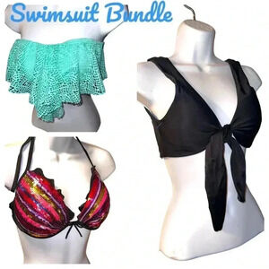 Vibrant Bikini Top Trio - Mixed Styles Great for Mix & Match